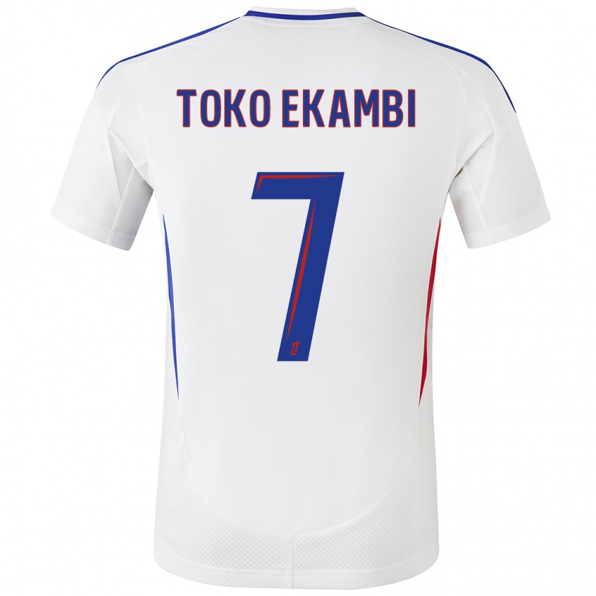 Donna Maglia Karl Toko Ekambi #7 Bianco Blu Kit Gara Home 2024/25 Maglietta