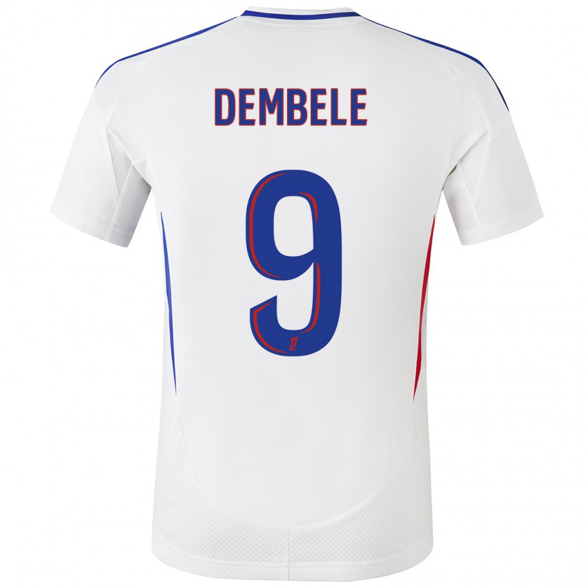 Donna Maglia Moussa Dembele #9 Bianco Blu Kit Gara Home 2024/25 Maglietta