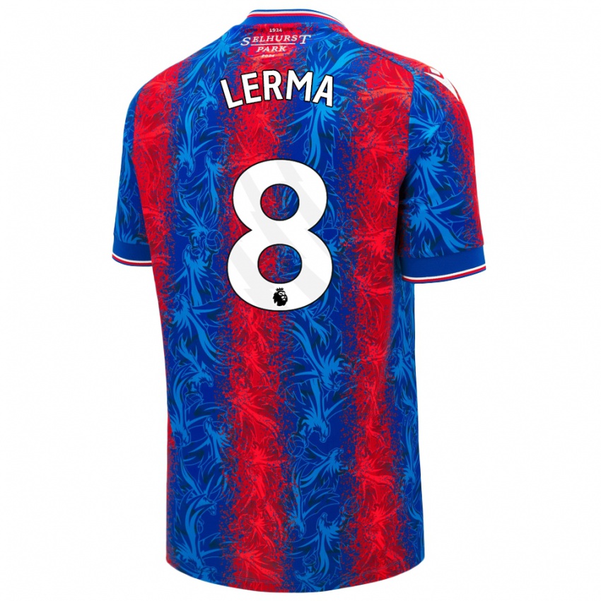 Donna Maglia Jefferson Lerma #8 Strisce Rosso Blu Kit Gara Home 2024/25 Maglietta