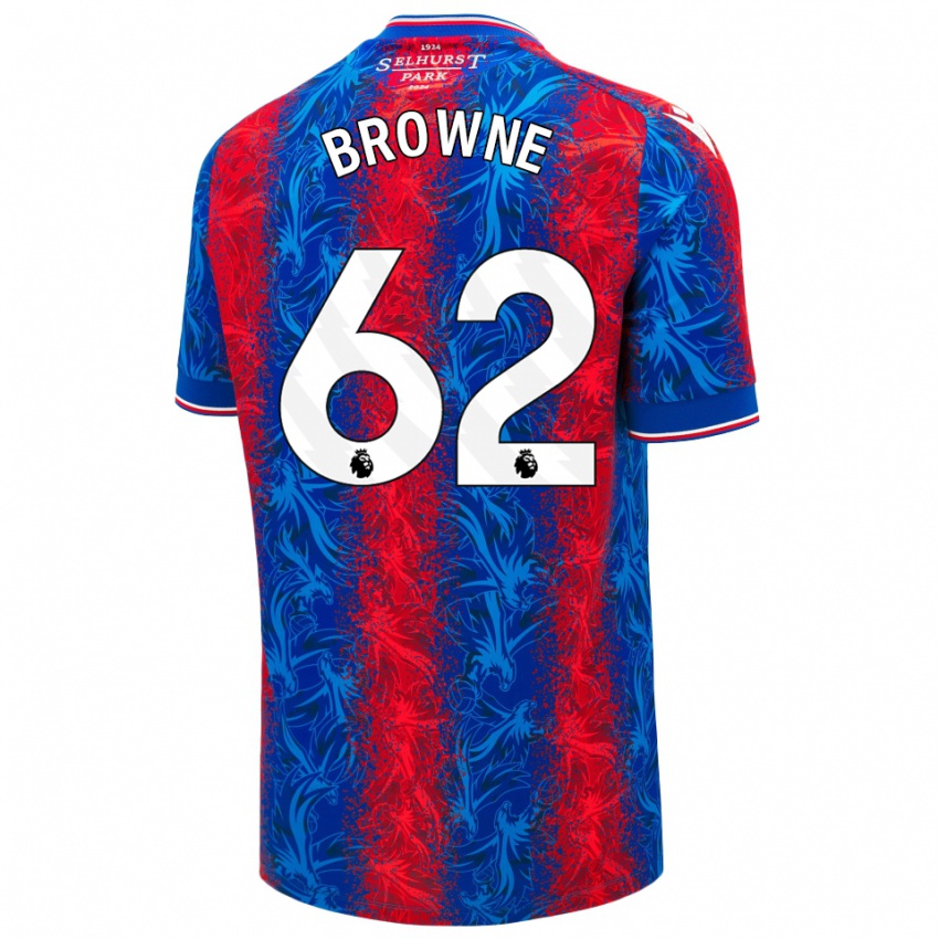 Donna Maglia Luke Browne #62 Strisce Rosso Blu Kit Gara Home 2024/25 Maglietta