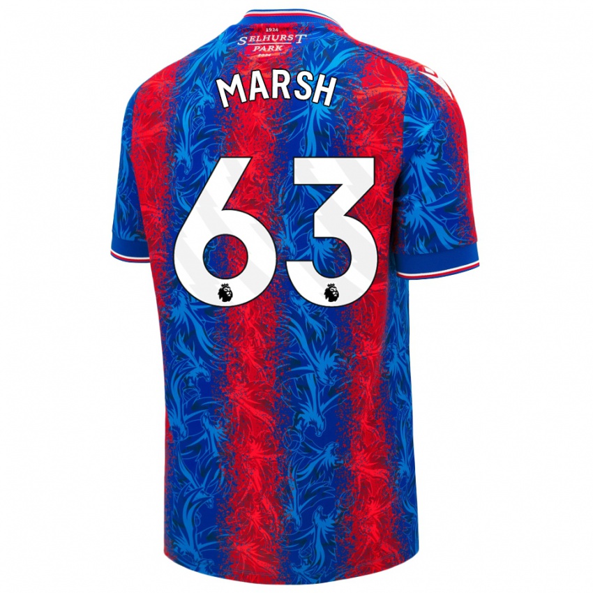 Donna Maglia Zach Marsh #63 Strisce Rosso Blu Kit Gara Home 2024/25 Maglietta