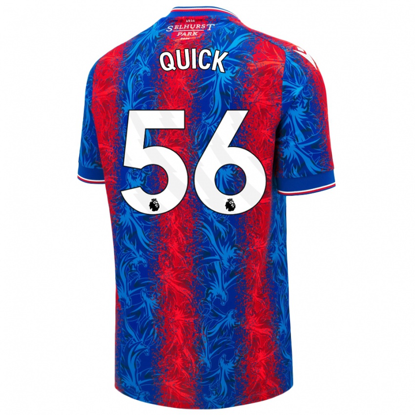 Donna Maglia Daniel Quick #56 Strisce Rosso Blu Kit Gara Home 2024/25 Maglietta