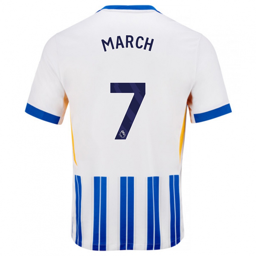 Donna Maglia Solly March #7 Bianco Blu A Righe Kit Gara Home 2024/25 Maglietta