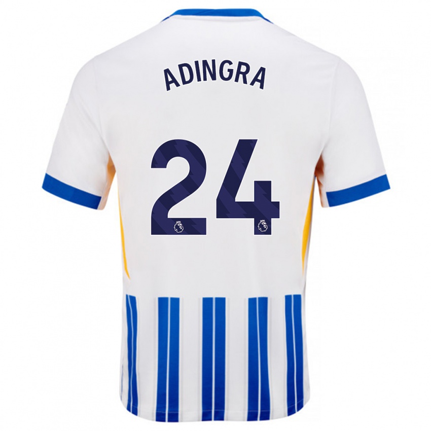 Donna Maglia Simon Adingra #24 Bianco Blu A Righe Kit Gara Home 2024/25 Maglietta