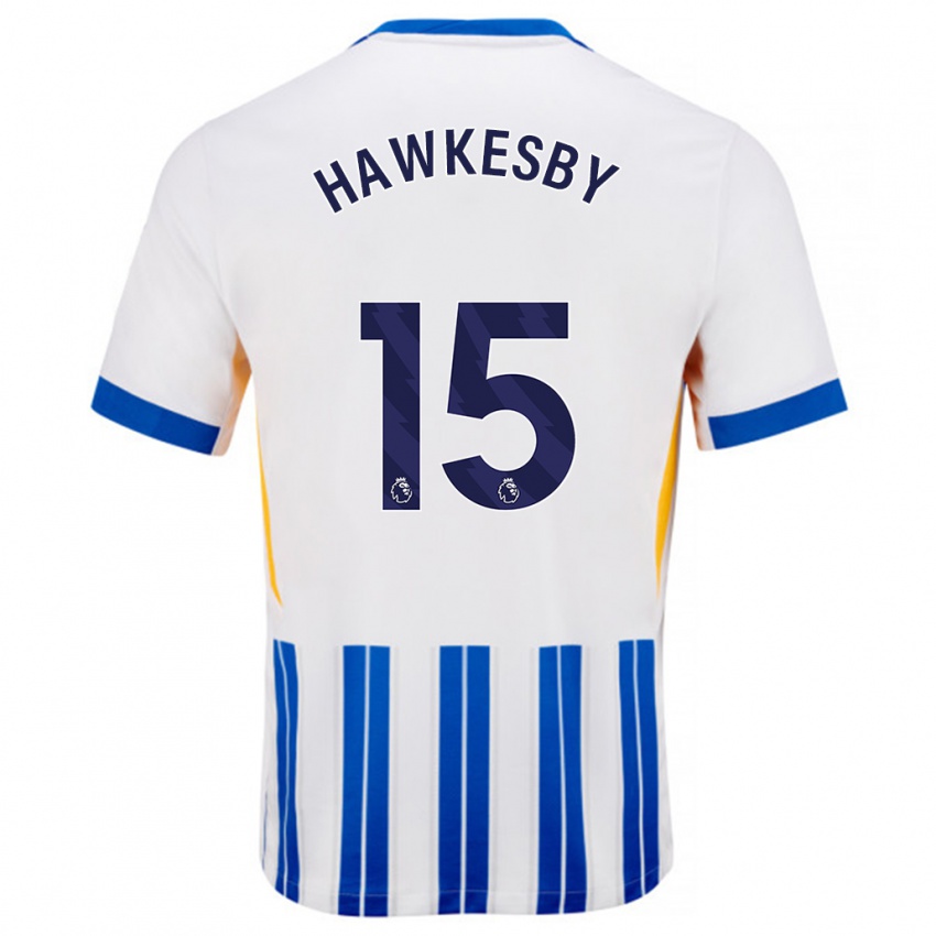 Donna Maglia Mackenzie Hawkesby #15 Bianco Blu A Righe Kit Gara Home 2024/25 Maglietta