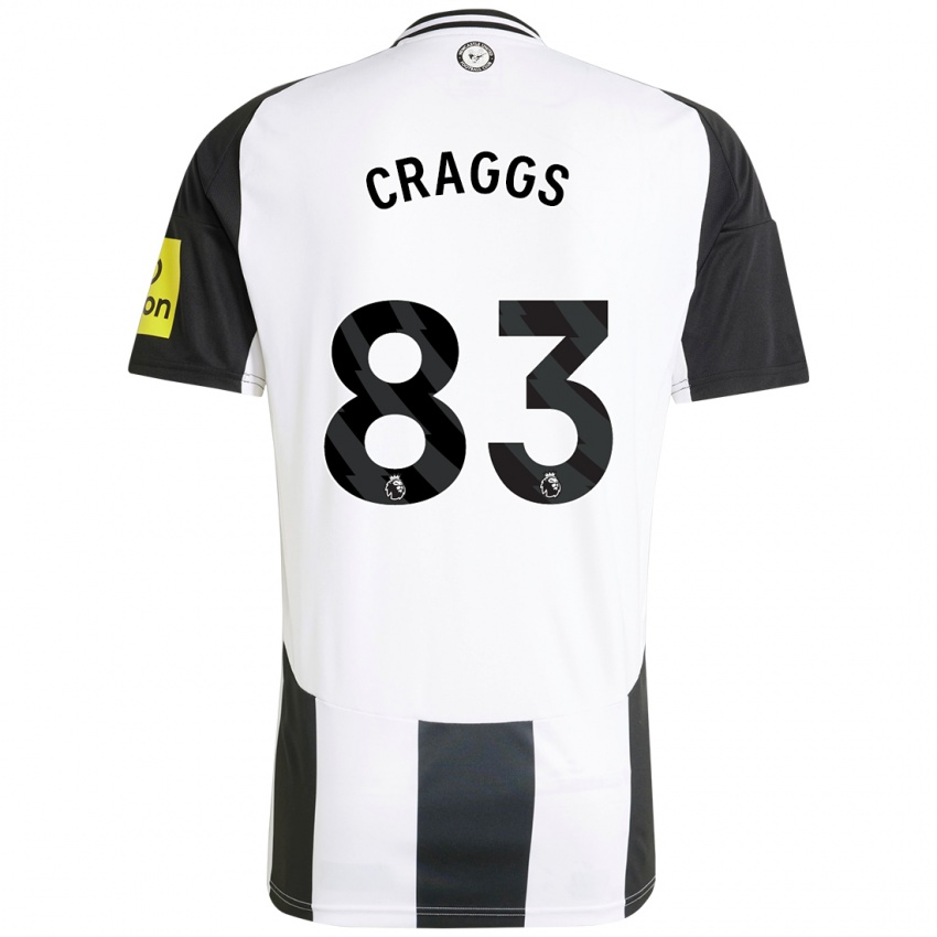 Donna Maglia Luke Craggs #83 Bianco Nero Kit Gara Home 2024/25 Maglietta