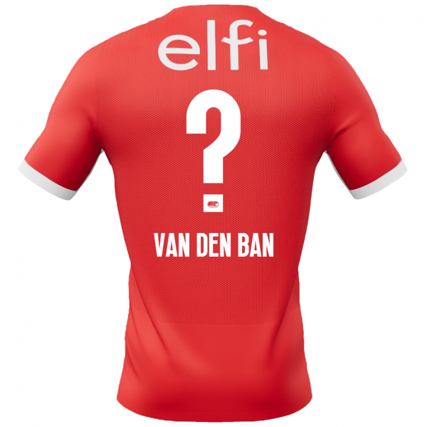 Donna Maglia Yoël Van Den Ban #0 Rosso Bianco Kit Gara Home 2024/25 Maglietta