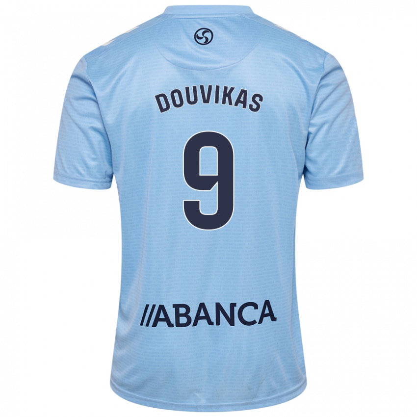 Donna Maglia Anastasios Douvikas #9 Celeste Kit Gara Home 2024/25 Maglietta