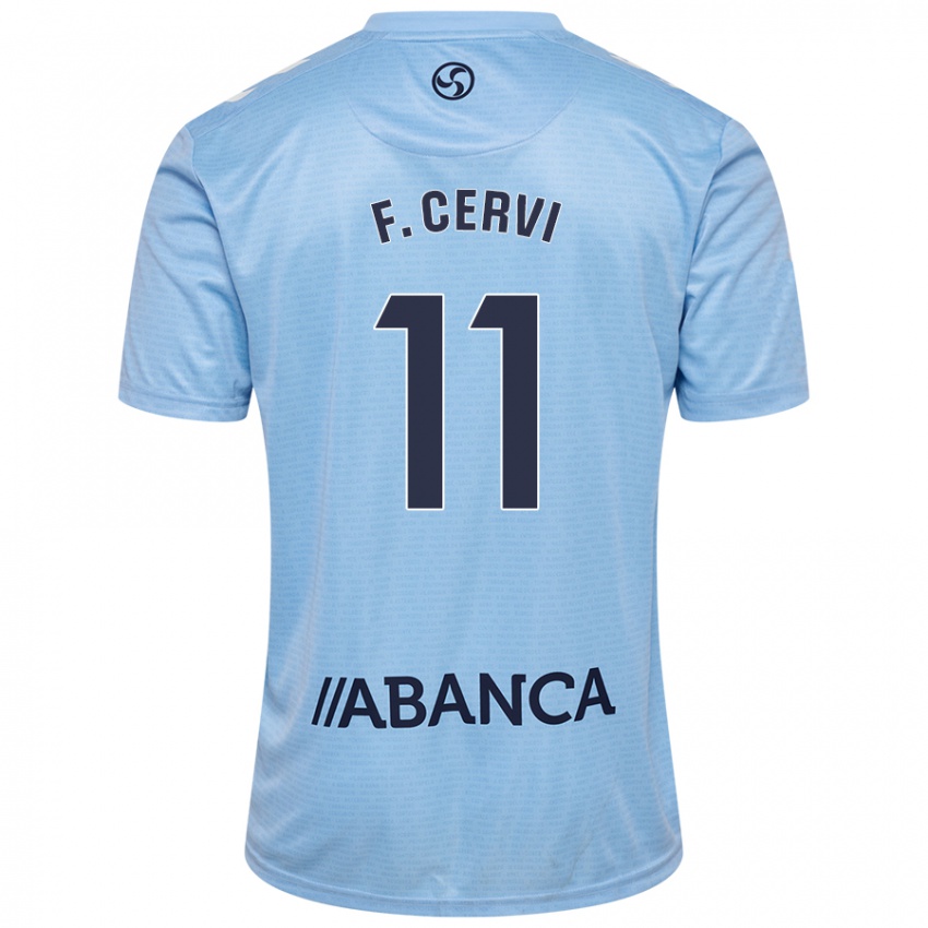 Donna Maglia Franco Cervi #11 Celeste Kit Gara Home 2024/25 Maglietta