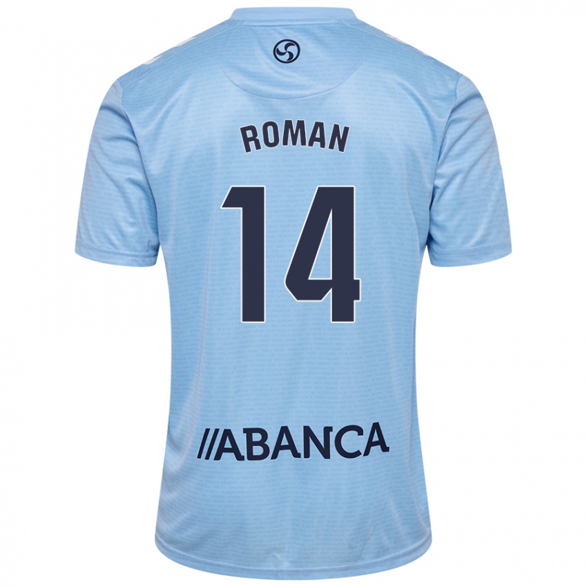 Donna Maglia Miguel Román #14 Celeste Kit Gara Home 2024/25 Maglietta