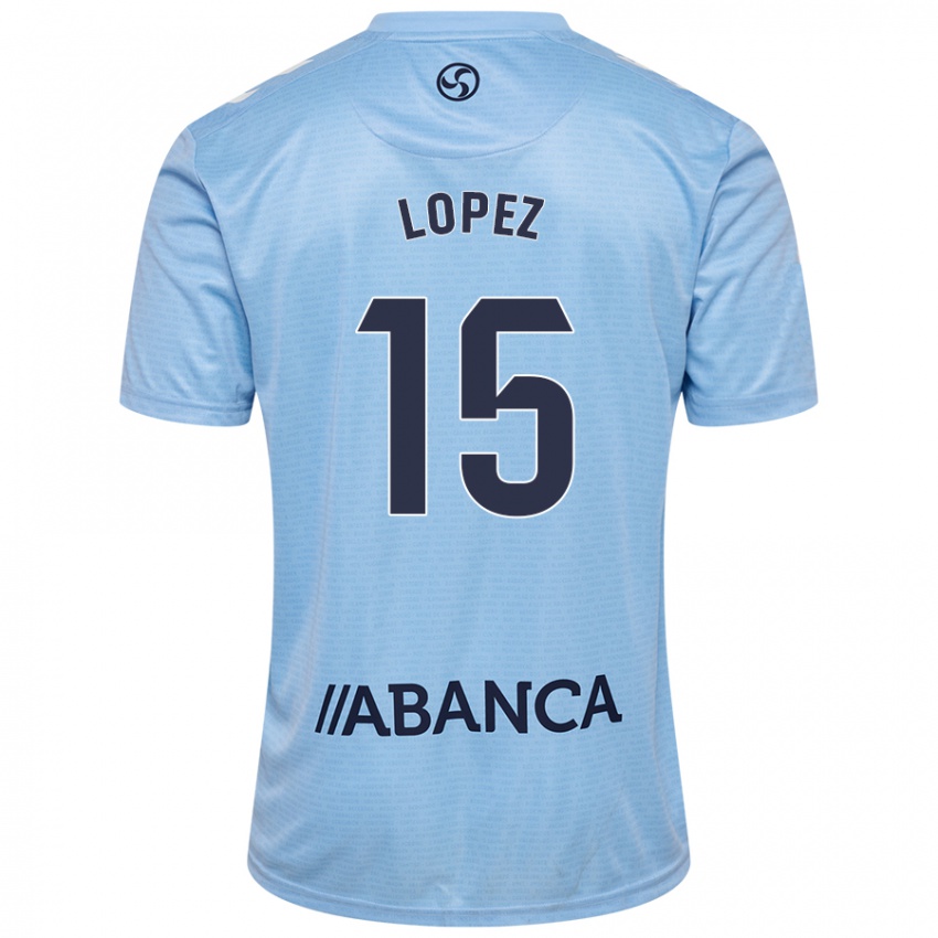 Donna Maglia Fer López #15 Celeste Kit Gara Home 2024/25 Maglietta