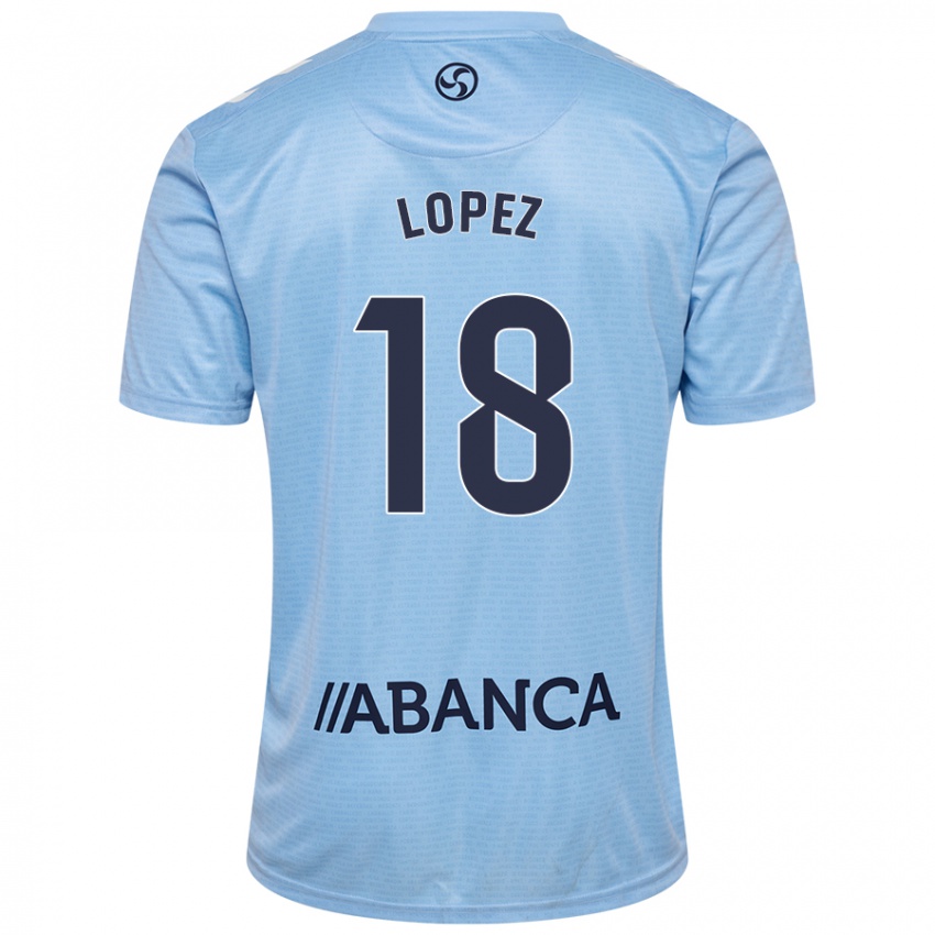 Donna Maglia Joel López #18 Celeste Kit Gara Home 2024/25 Maglietta