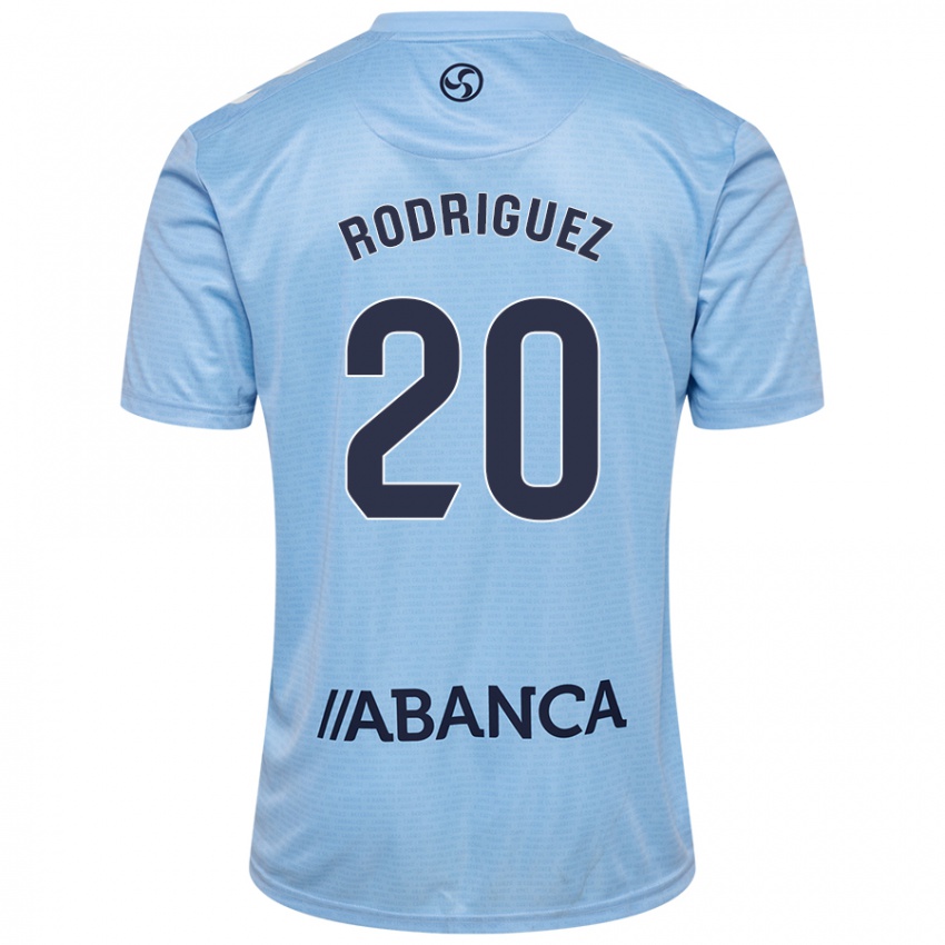 Donna Maglia Javi Rodríguez #20 Celeste Kit Gara Home 2024/25 Maglietta