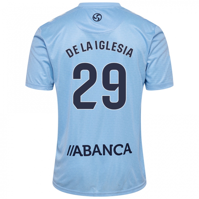 Donna Maglia David De La Iglesia #29 Celeste Kit Gara Home 2024/25 Maglietta