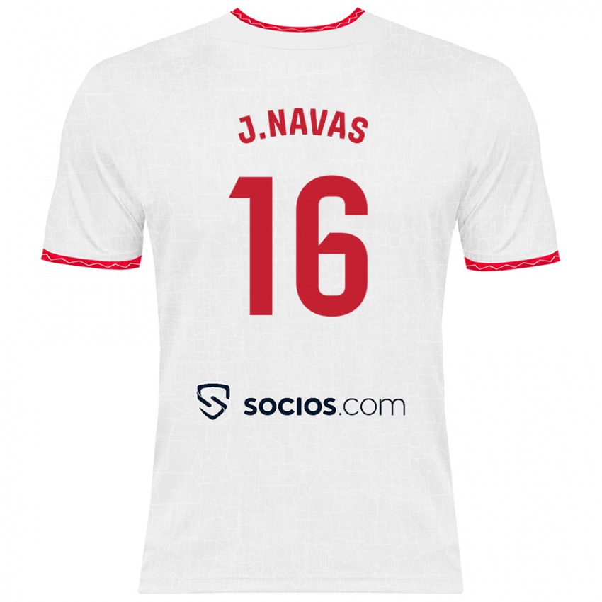 Donna Maglia Jesus Navas #16 Bianco Rosso Kit Gara Home 2024/25 Maglietta