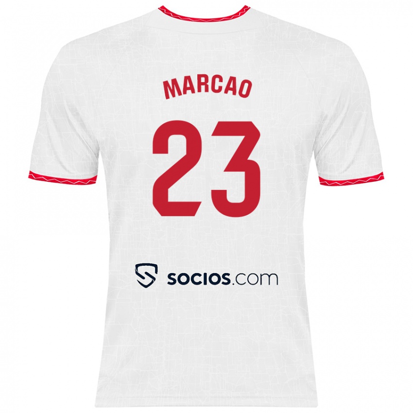 Donna Maglia Marcão #23 Bianco Rosso Kit Gara Home 2024/25 Maglietta