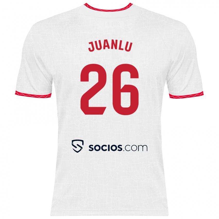 Donna Maglia Juanlu Sánchez #26 Bianco Rosso Kit Gara Home 2024/25 Maglietta