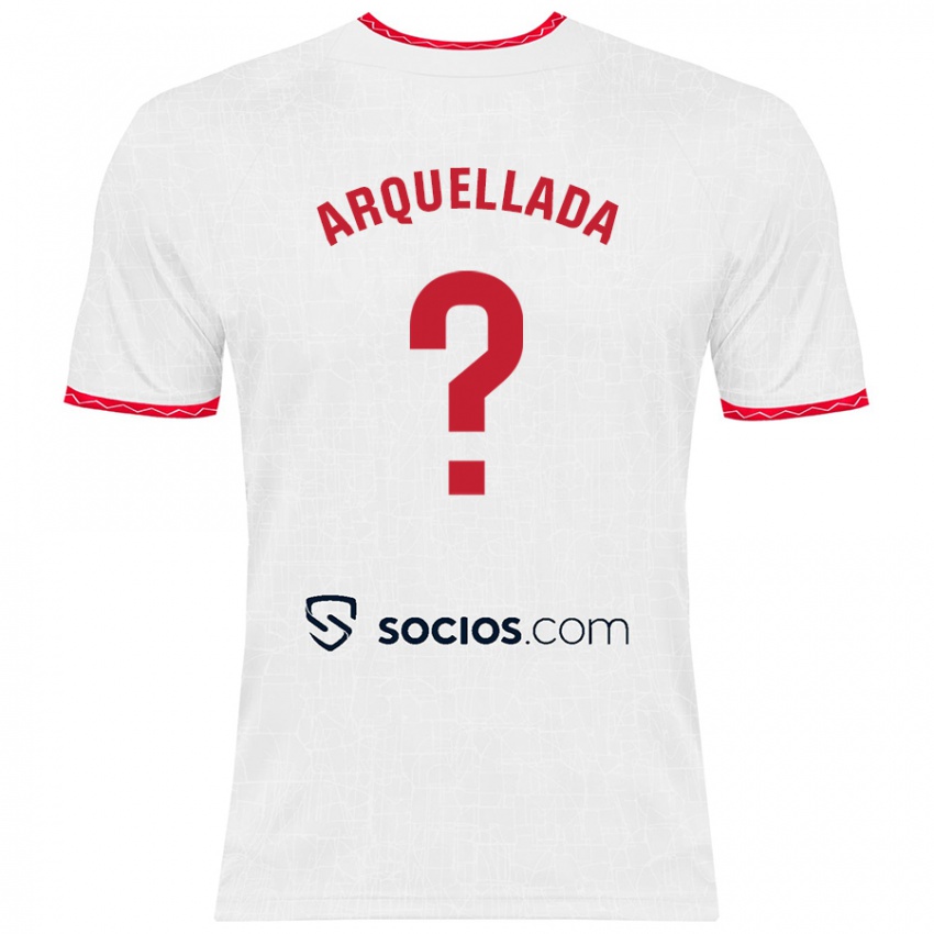 Donna Maglia Álvaro Arquellada #0 Bianco Rosso Kit Gara Home 2024/25 Maglietta