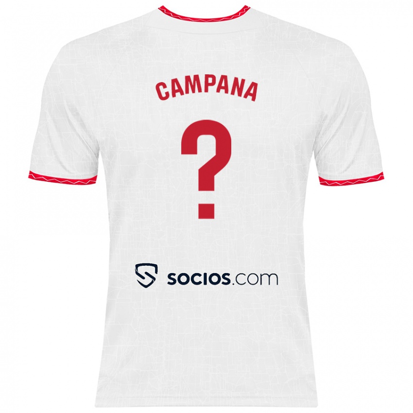 Donna Maglia Massimo Campana #0 Bianco Rosso Kit Gara Home 2024/25 Maglietta