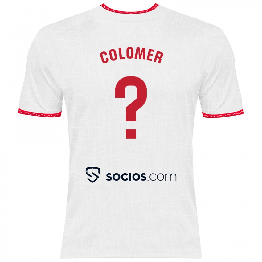 Donna Maglia Carlos Colomer #0 Bianco Rosso Kit Gara Home 2024/25 Maglietta