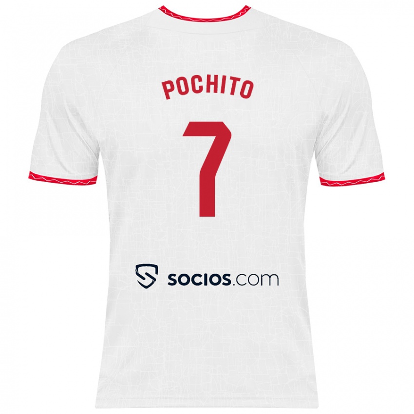 Donna Maglia Pochito #7 Bianco Rosso Kit Gara Home 2024/25 Maglietta