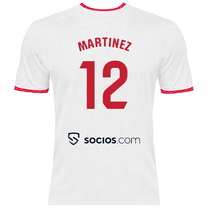 Donna Maglia Gabri Martinez #12 Bianco Rosso Kit Gara Home 2024/25 Maglietta