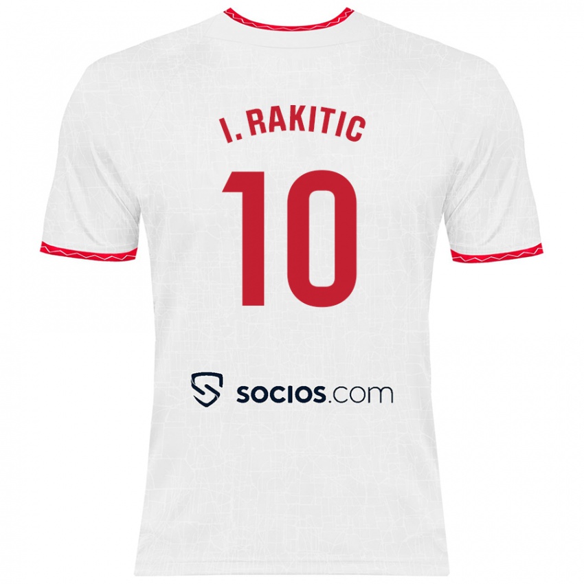 Donna Maglia Ivan Rakitic #10 Bianco Rosso Kit Gara Home 2024/25 Maglietta