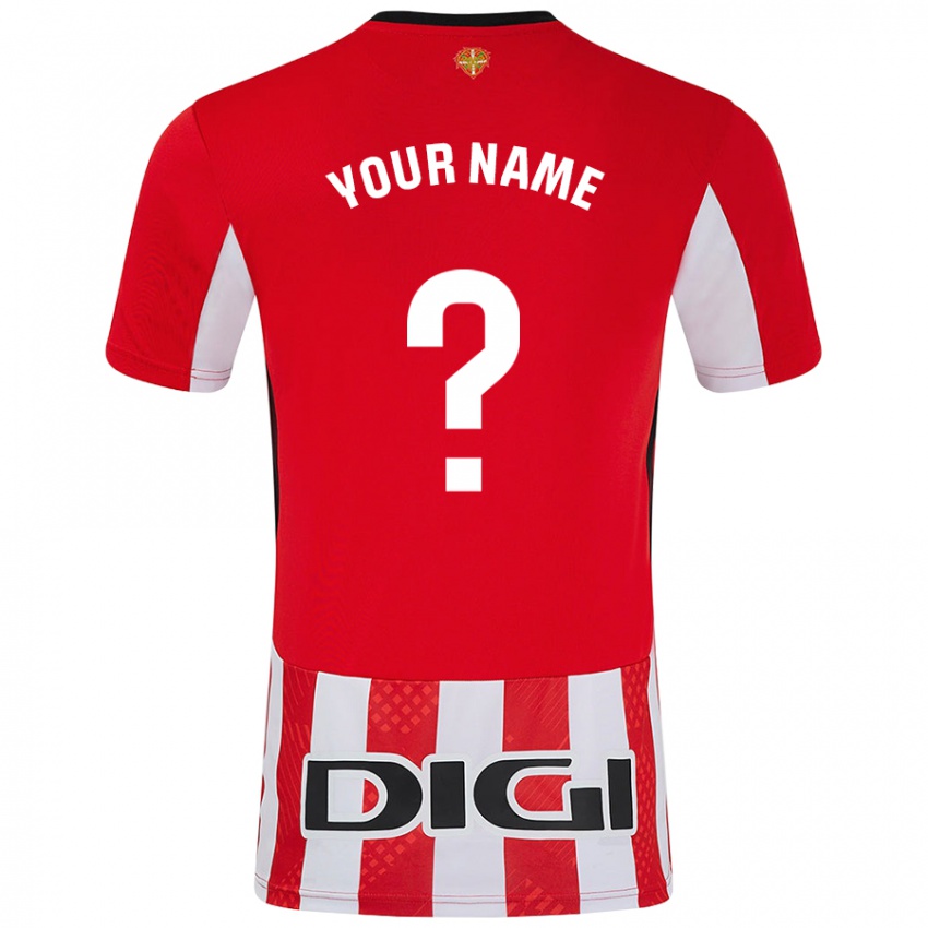 Donna Maglia Il Tuo Nome #0 Rosso Bianco Kit Gara Home 2024/25 Maglietta