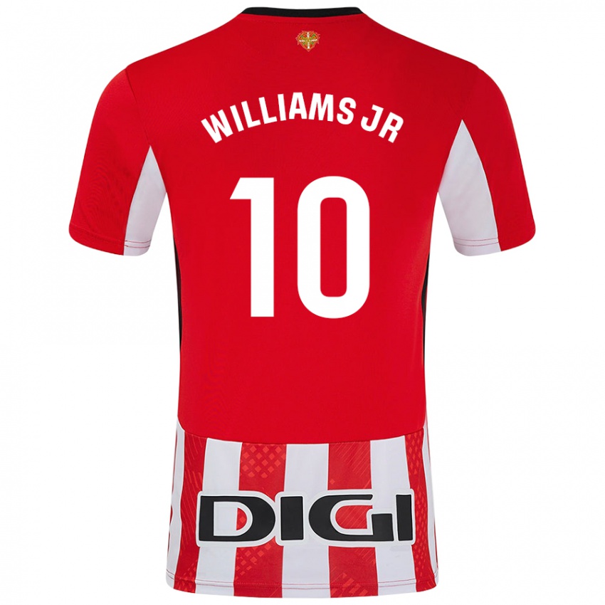 Donna Maglia Nico Williams #10 Rosso Bianco Kit Gara Home 2024/25 Maglietta