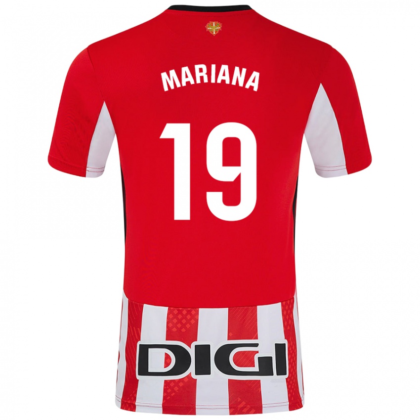 Donna Maglia Mariana #19 Rosso Bianco Kit Gara Home 2024/25 Maglietta