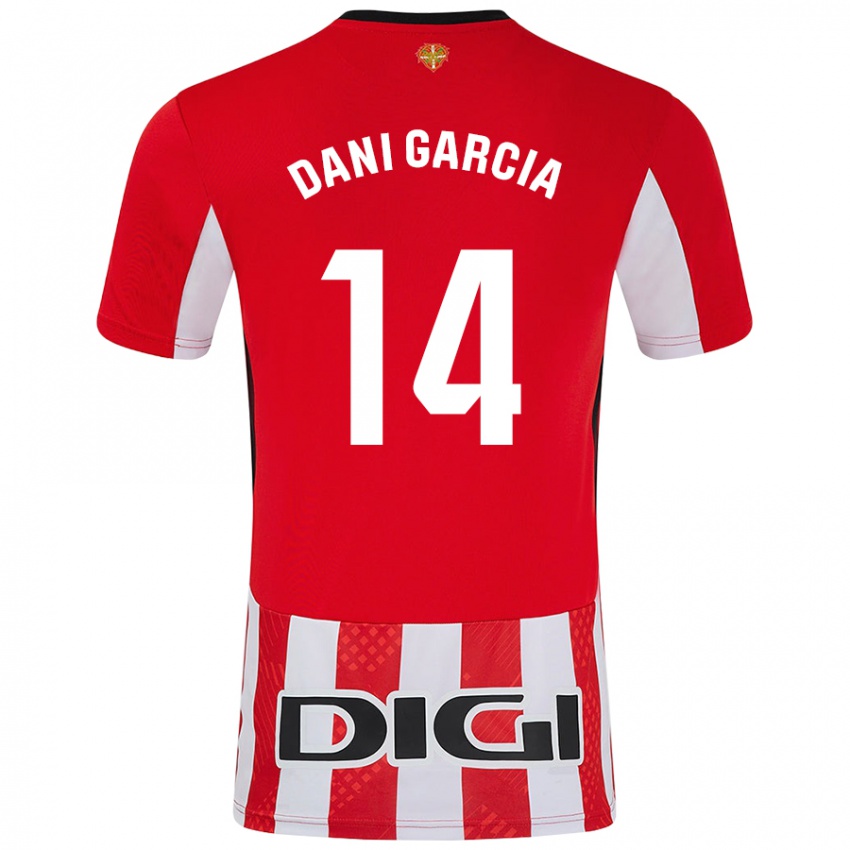 Donna Maglia Dani Garcia #14 Rosso Bianco Kit Gara Home 2024/25 Maglietta