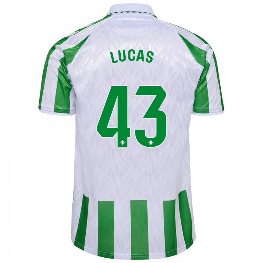 Donna Maglia Lucas Alcázar #43 Verde Bianco A Righe Kit Gara Home 2024/25 Maglietta