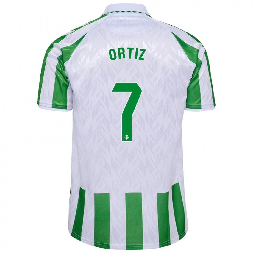 Donna Maglia Ángel Ortiz #7 Verde Bianco A Righe Kit Gara Home 2024/25 Maglietta