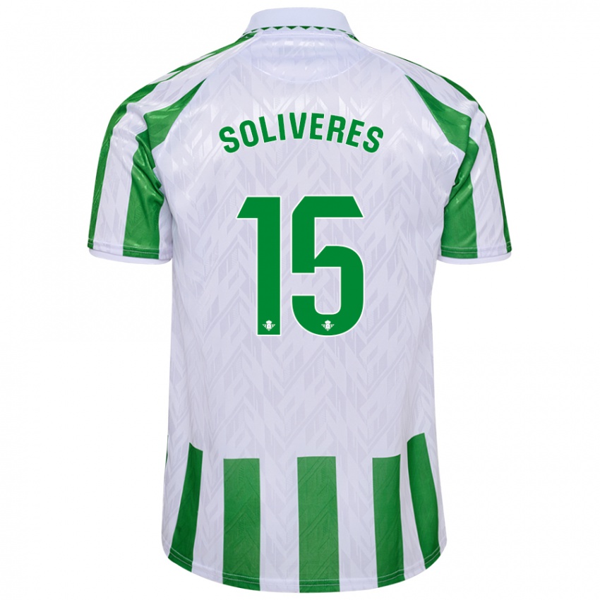 Donna Maglia Gema Soliveres #15 Verde Bianco A Righe Kit Gara Home 2024/25 Maglietta