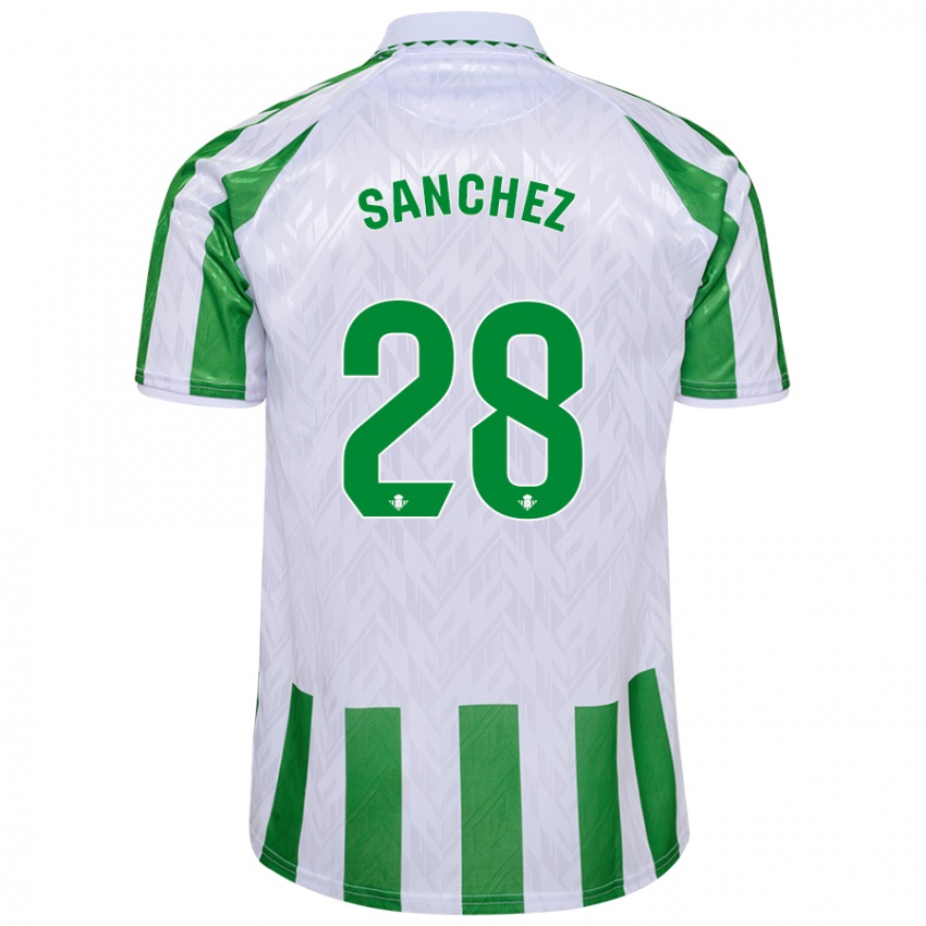 Donna Maglia Marina Sánchez #28 Verde Bianco A Righe Kit Gara Home 2024/25 Maglietta