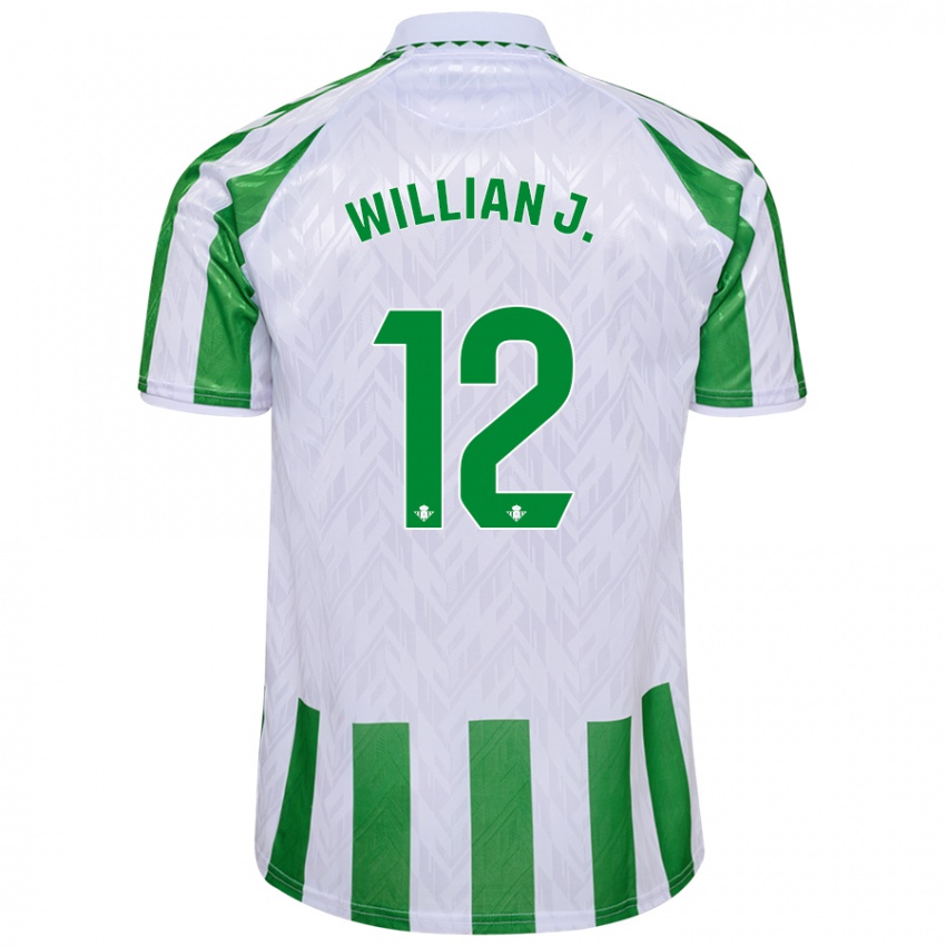 Donna Maglia Willian Jose #12 Verde Bianco A Righe Kit Gara Home 2024/25 Maglietta