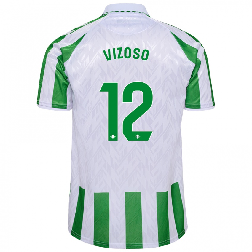 Donna Maglia Paula Vizoso Prieto #12 Verde Bianco A Righe Kit Gara Home 2024/25 Maglietta