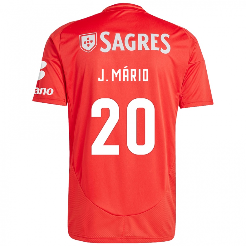 Donna Maglia Joao Mario #20 Rosso Bianco Kit Gara Home 2024/25 Maglietta