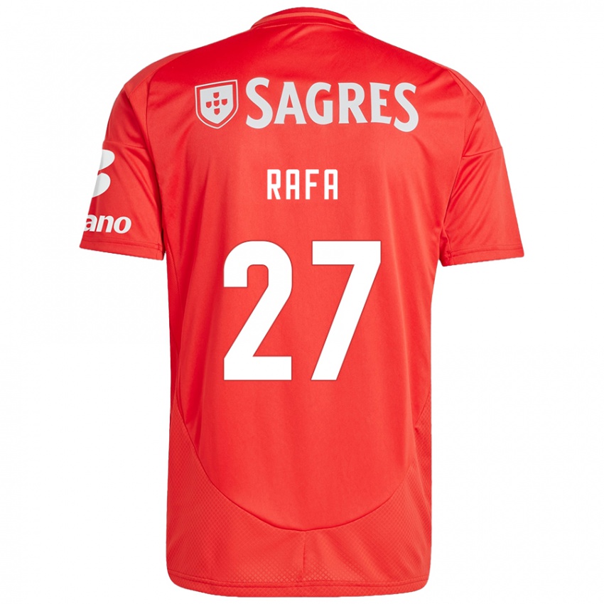 Donna Maglia Rafa Silva #27 Rosso Bianco Kit Gara Home 2024/25 Maglietta