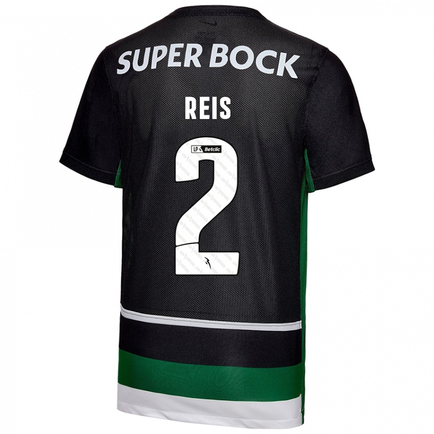 Donna Maglia Matheus Reis #2 Nero Bianco Verde Kit Gara Home 2024/25 Maglietta