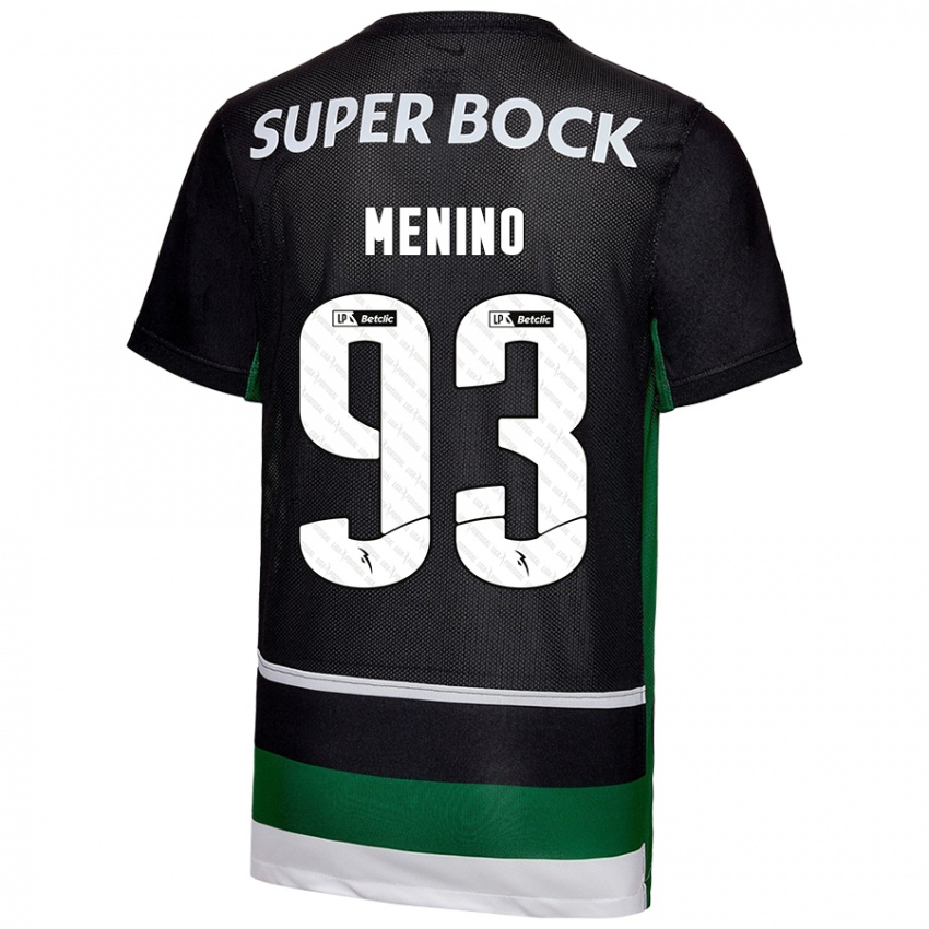 Donna Maglia Miguel Menino #93 Nero Bianco Verde Kit Gara Home 2024/25 Maglietta