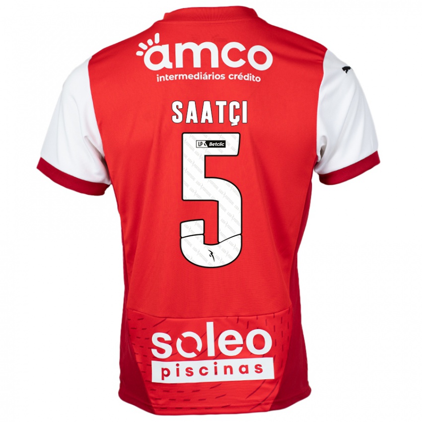 Donna Maglia Serdar Saatçı #5 Rosso Bianco Kit Gara Home 2024/25 Maglietta