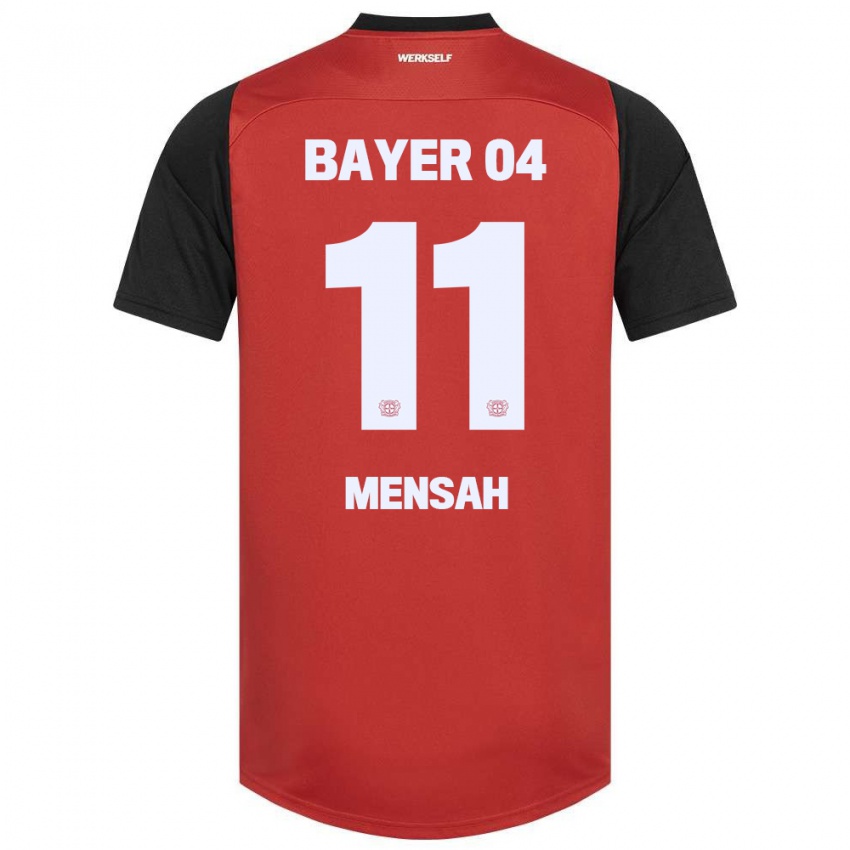 Donna Maglia Jeremiah Mensah #11 Rosso Nero Kit Gara Home 2024/25 Maglietta