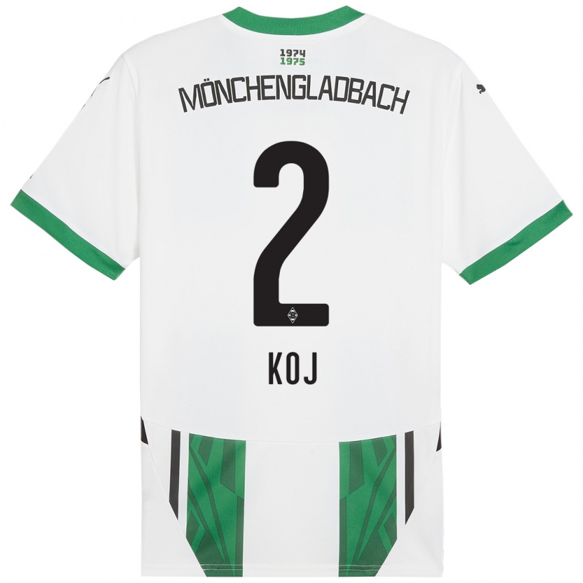 Donna Maglia Julia Koj #2 Bianco Verde Kit Gara Home 2024/25 Maglietta