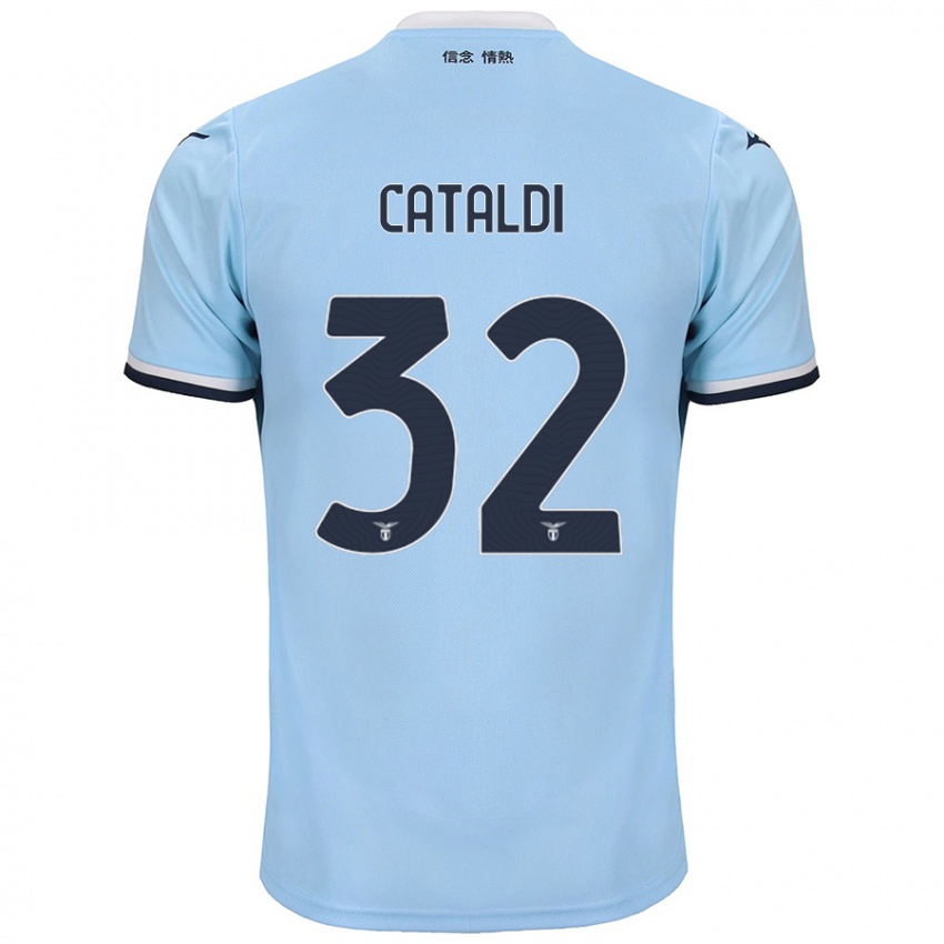 Donna Maglia Danilo Cataldi #32 Blu Kit Gara Home 2024/25 Maglietta