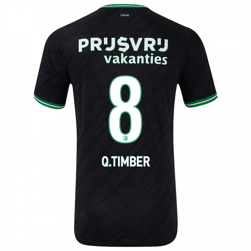 Donna Maglia Quinten Timber #8 Nero Verde Kit Gara Away 2024/25 Maglietta