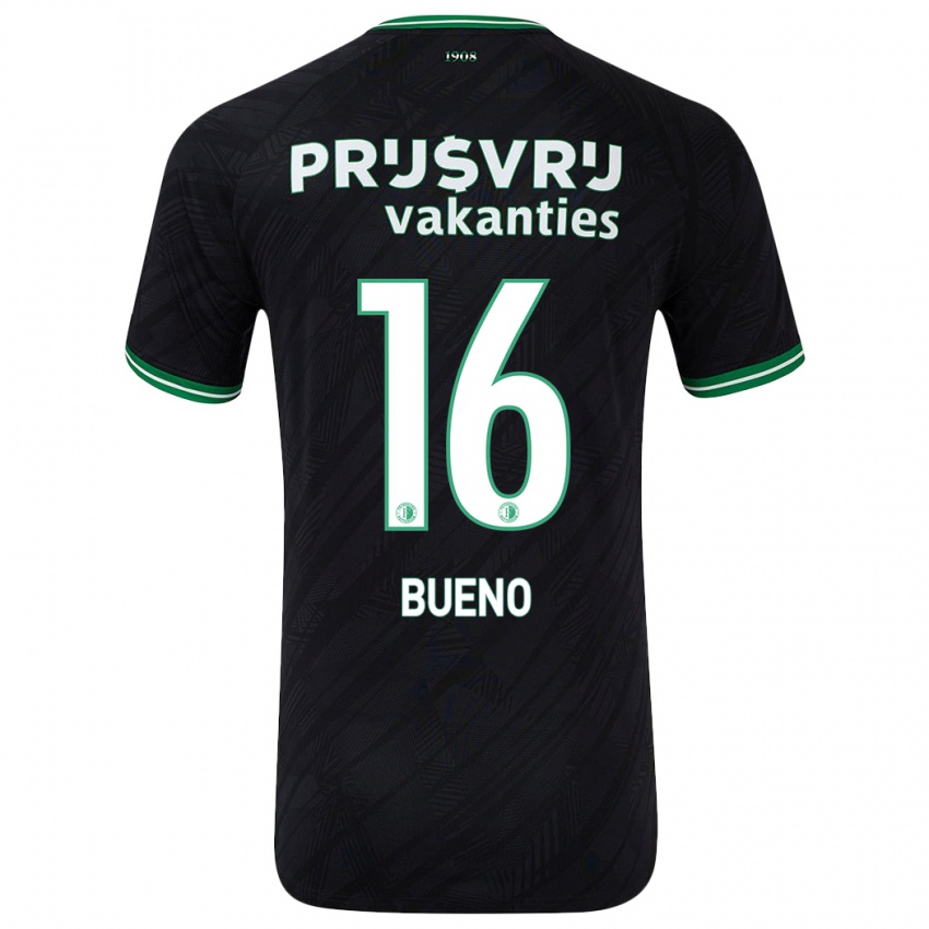 Donna Maglia Hugo Bueno #16 Nero Verde Kit Gara Away 2024/25 Maglietta