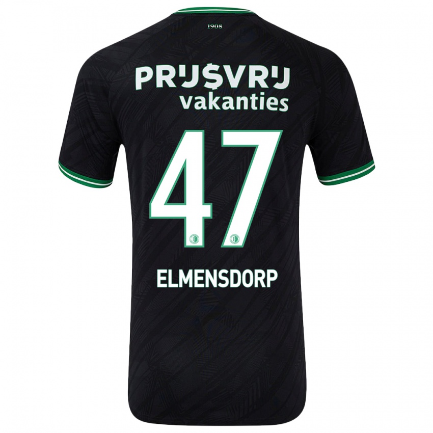 Donna Maglia Paris Elmensdorp #47 Nero Verde Kit Gara Away 2024/25 Maglietta