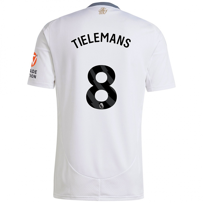 Donna Maglia Youri Tielemans #8 Bianco Kit Gara Away 2024/25 Maglietta