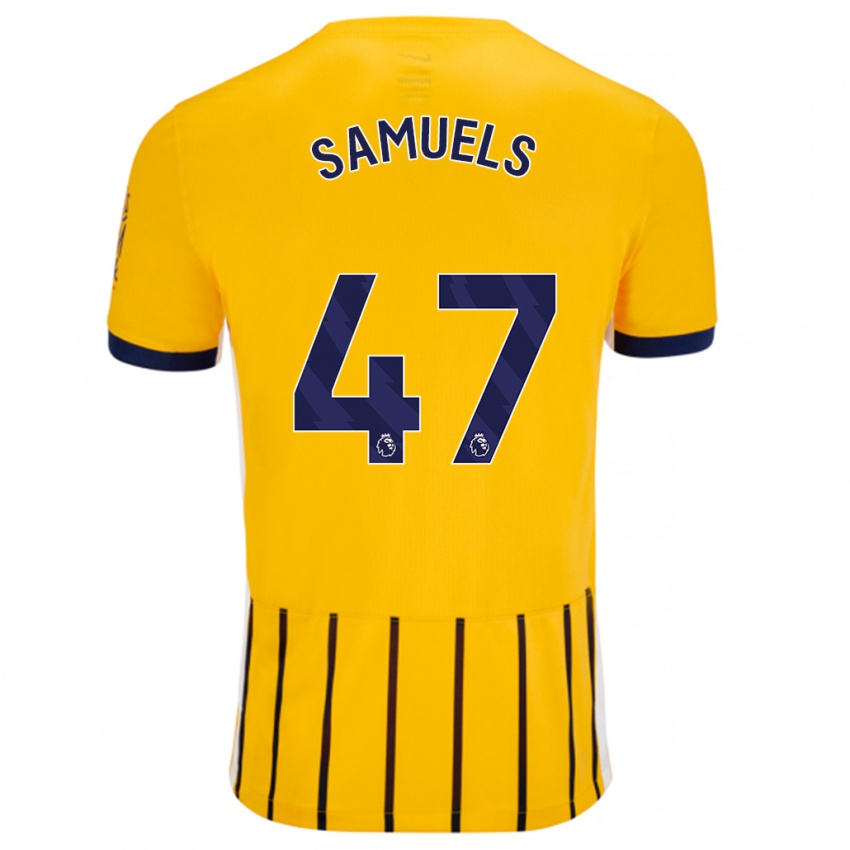 Donna Maglia Imari Samuels #47 Oro Blu A Righe Sottili Kit Gara Away 2024/25 Maglietta